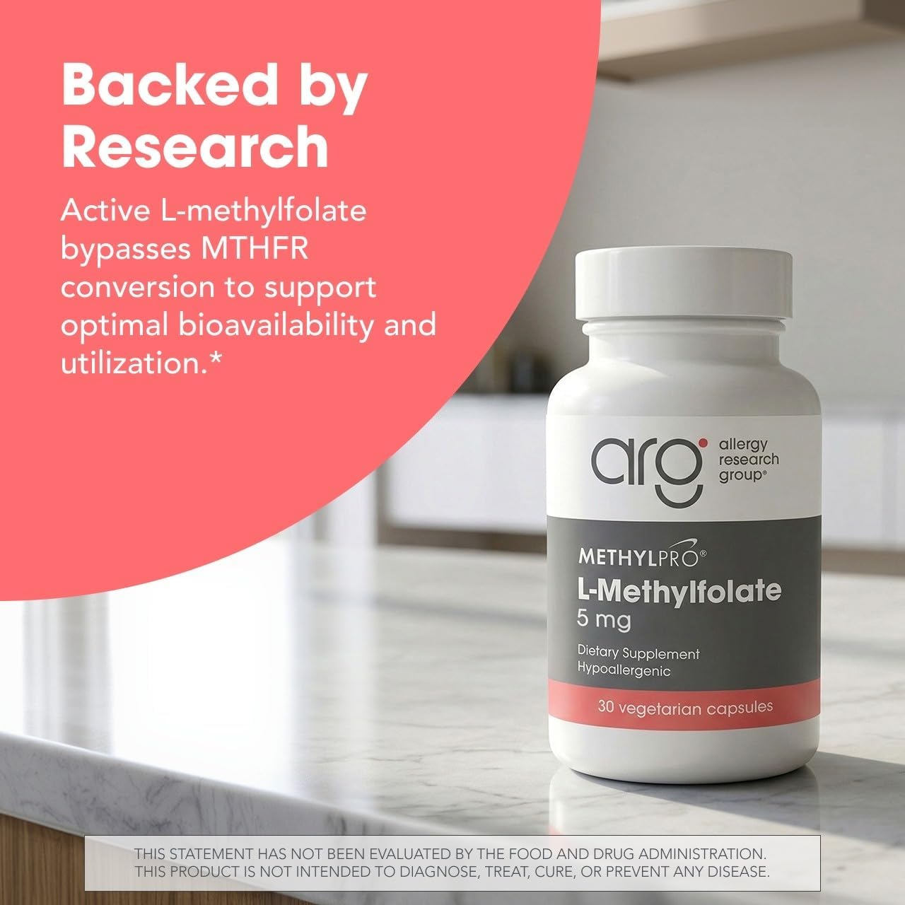 MethylPro L-Methylfolate 5 mg - Methylated Vitamin B9 for Brain Health, Focus and Calm - 30 Capsules - görsel 5
