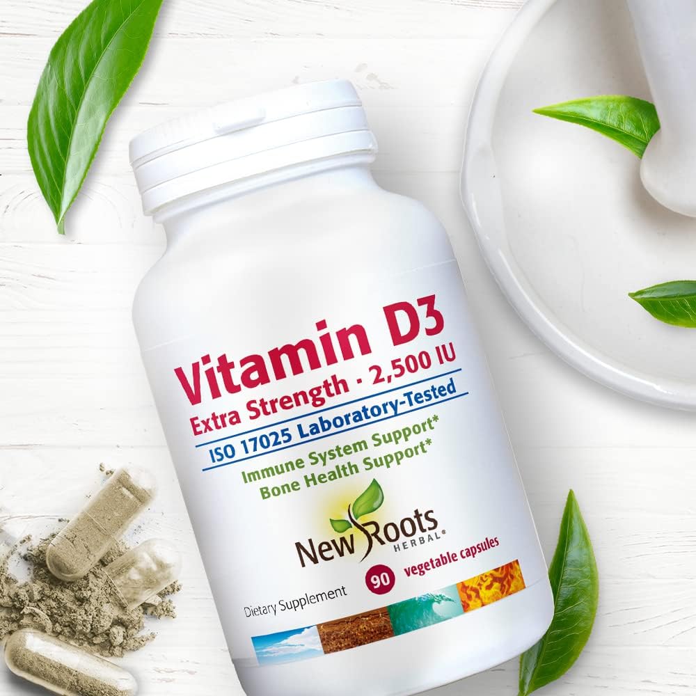 NEW ROOTS HERBAL Vitamin D3 2,500 IU (62.5 µg) – Non-GMO & Gluten-Free (90 Veg Caps) - görsel 5