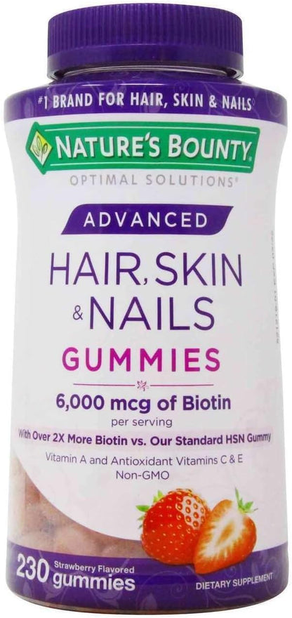 Nature's Bounty Hair, Skin & Nails Rapid Gummies with Biotin and Argan, 230 Gummies