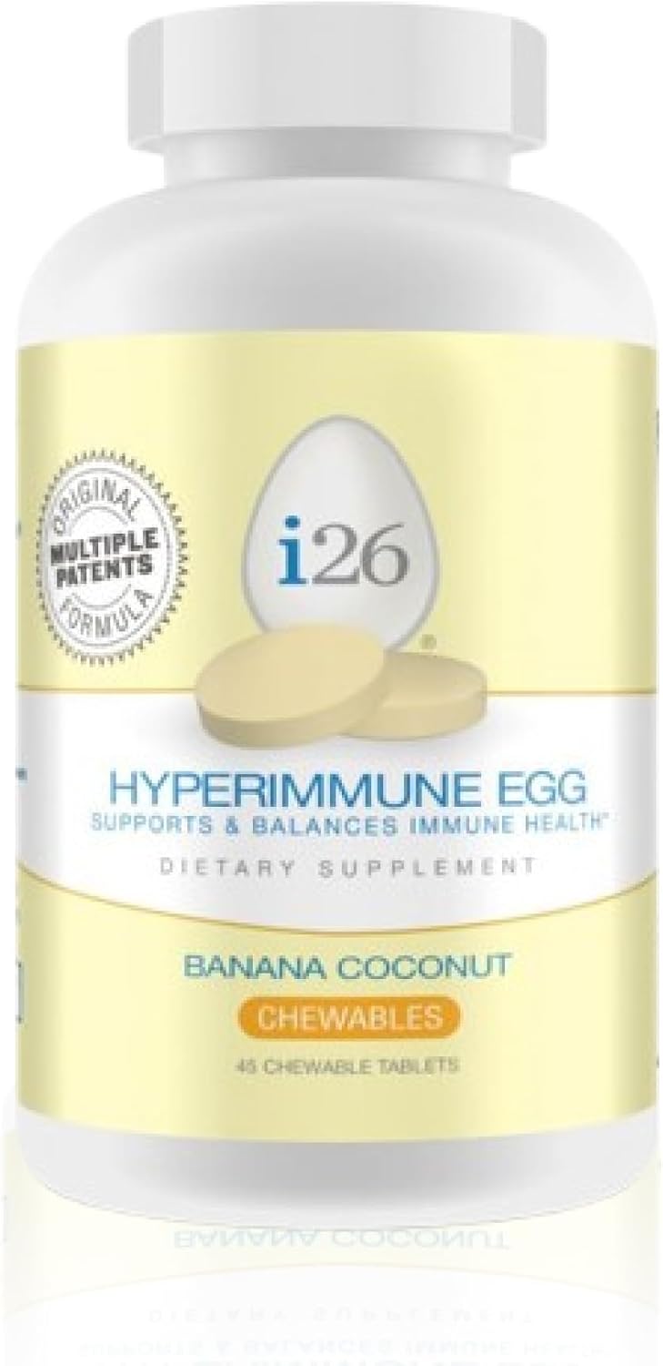 Youngevity i26 Hyperimmune Egg IgY Max Banana Coconut Chewable - 45 Chewable Tablets - görsel 1