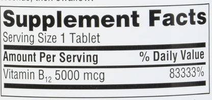 Member's Mark Vitamin B12 5000mcg Quick-Dissolve Sublingual Tablets – 300 Count