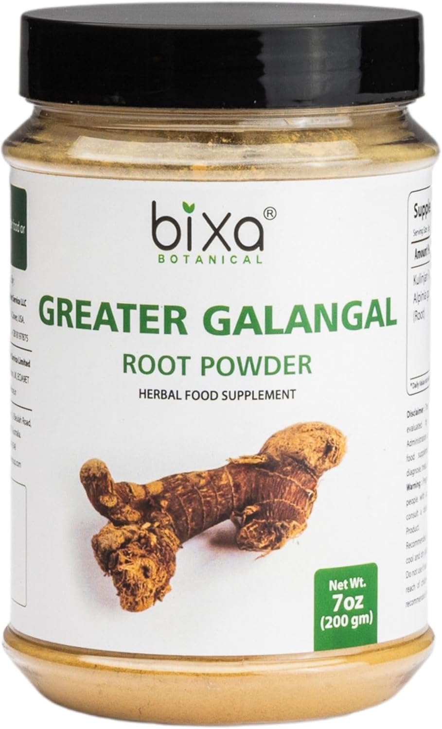 Bixa Botanical Greater Galangal Root Powder (Alpinia Galanga) – 200g - görsel 1