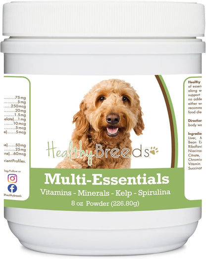 Healthy Breeds Goldendoodle, Brown, Multi-Essentials Powder for Dogs – an Ideal Supplement of Vitamins, Minerals & Antioxidants for Your Dog – 227g