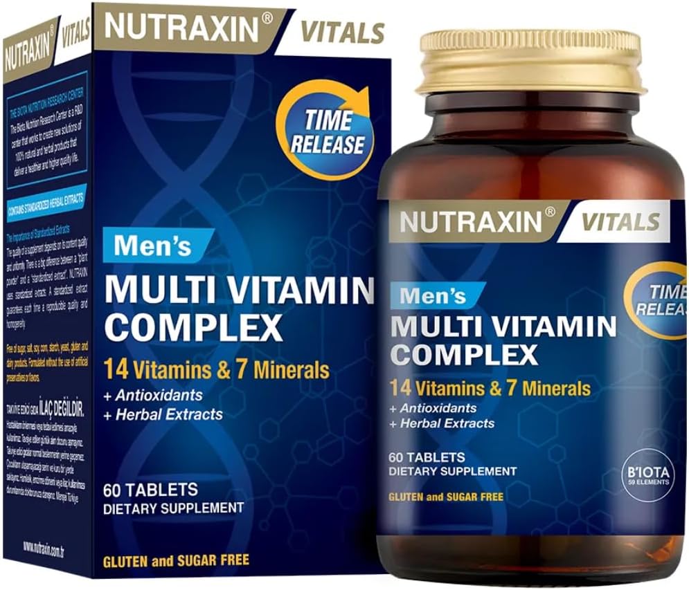 Nutraxin Men's Multivitamin & Mineral Complex, 60 Tablets - görsel 1