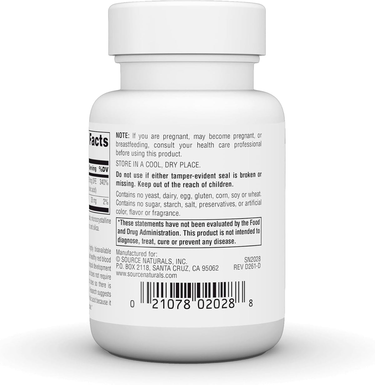 Source Naturals MegaFolinic – Bioactive Folate 800 mcg, 120 Tablets - görsel 4