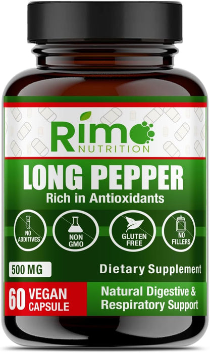 Long Pepper 60 Vegan Capsules – with Piperlongumine (500mg)