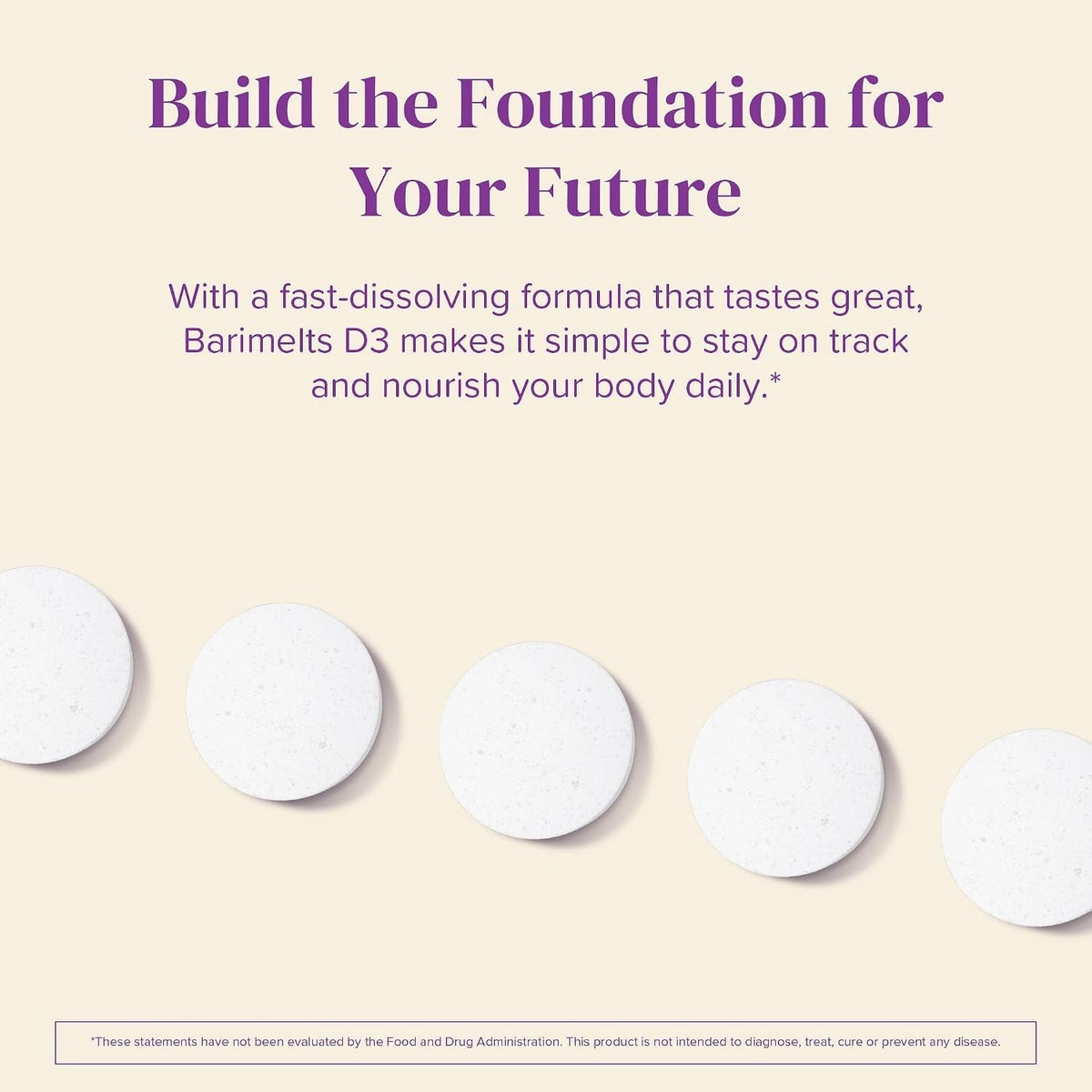 BariMelts Vitamin D3 5000 IU, 90 Fast-Dissolving Tablets (3-Month Supply), Bariatric Vitamins for Women, Natural Apple Flavour - görsel 5