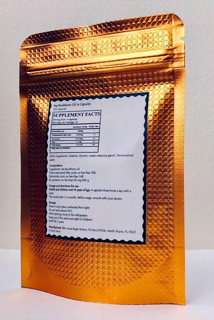 Sea-Buckthorn Oil Capsules, 100 Softgels - görsel 3