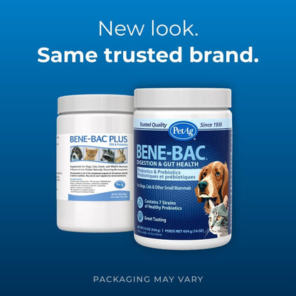 PetAg Bene-Bac - 454 g Powder - Probiotics for Dogs, Cats, Exotic & Wildlife Mammals