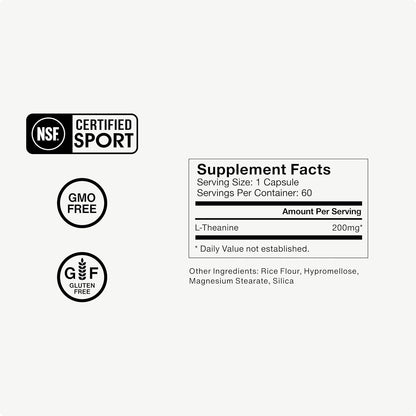 Momentous L-Theanine 200 mg - 60 Capsules - NSF Certified for Sport