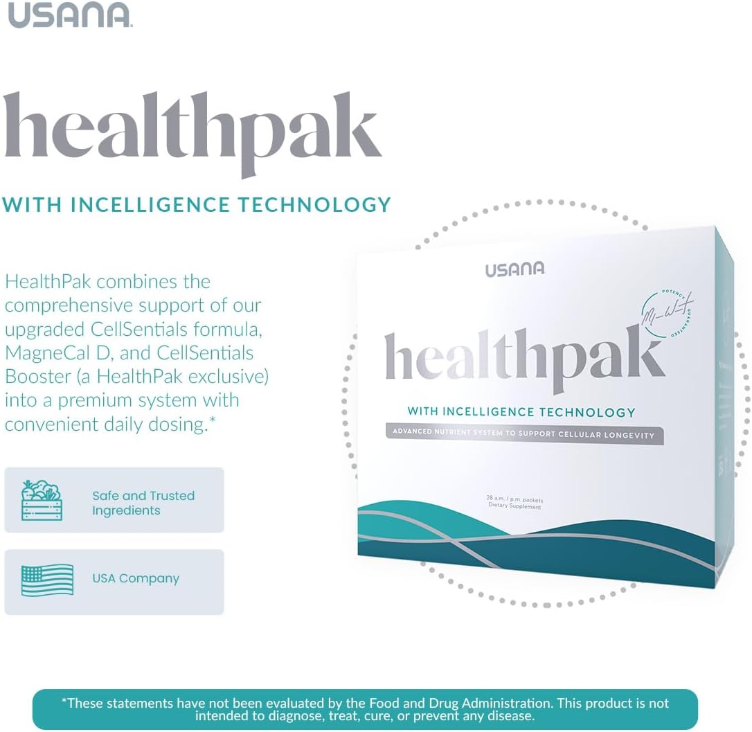 USANA HealthPak with InCelligence Technology – Complete Daily Nutrients and Antioxidants – 56 Packets (28-Day Supply) - görsel 3