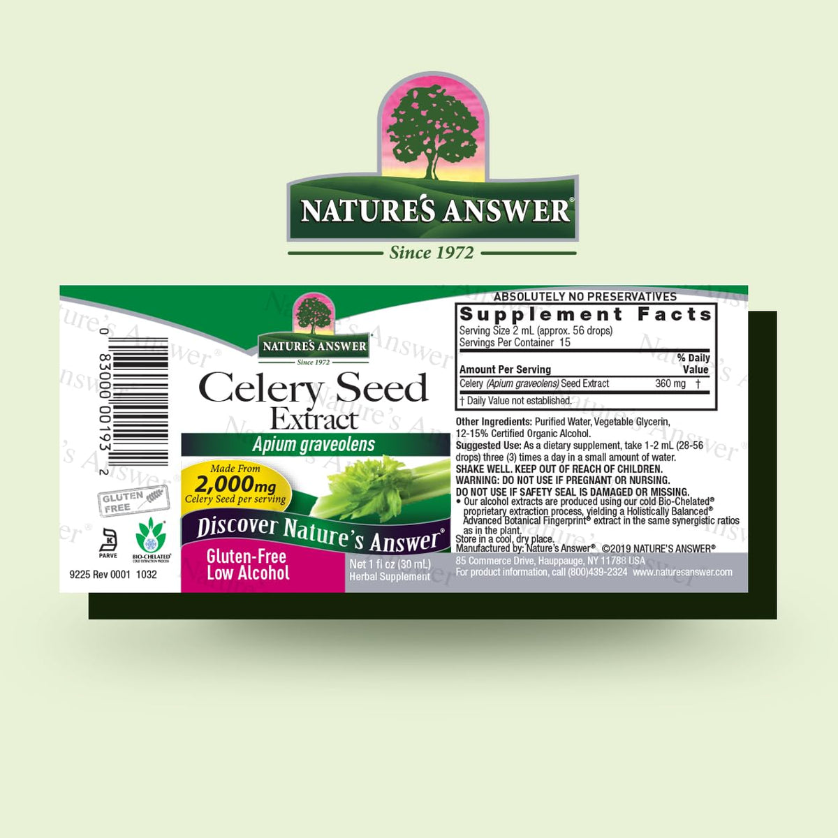 Nature's Answer Celery Seed Extract with Organic Alcohol, 2000mg, 30ml - görsel 2