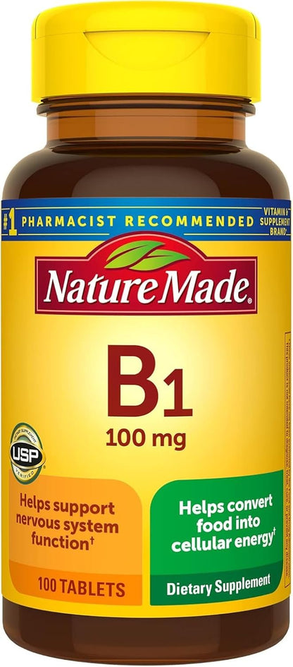 Nature Made Vitamin B1 (Thiamine) 100 mg, 100 Tablets (Pack of 3)