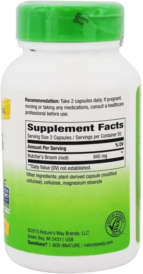 Nature's Way Butcher's Broom Root – 100 Capsules - görsel 2