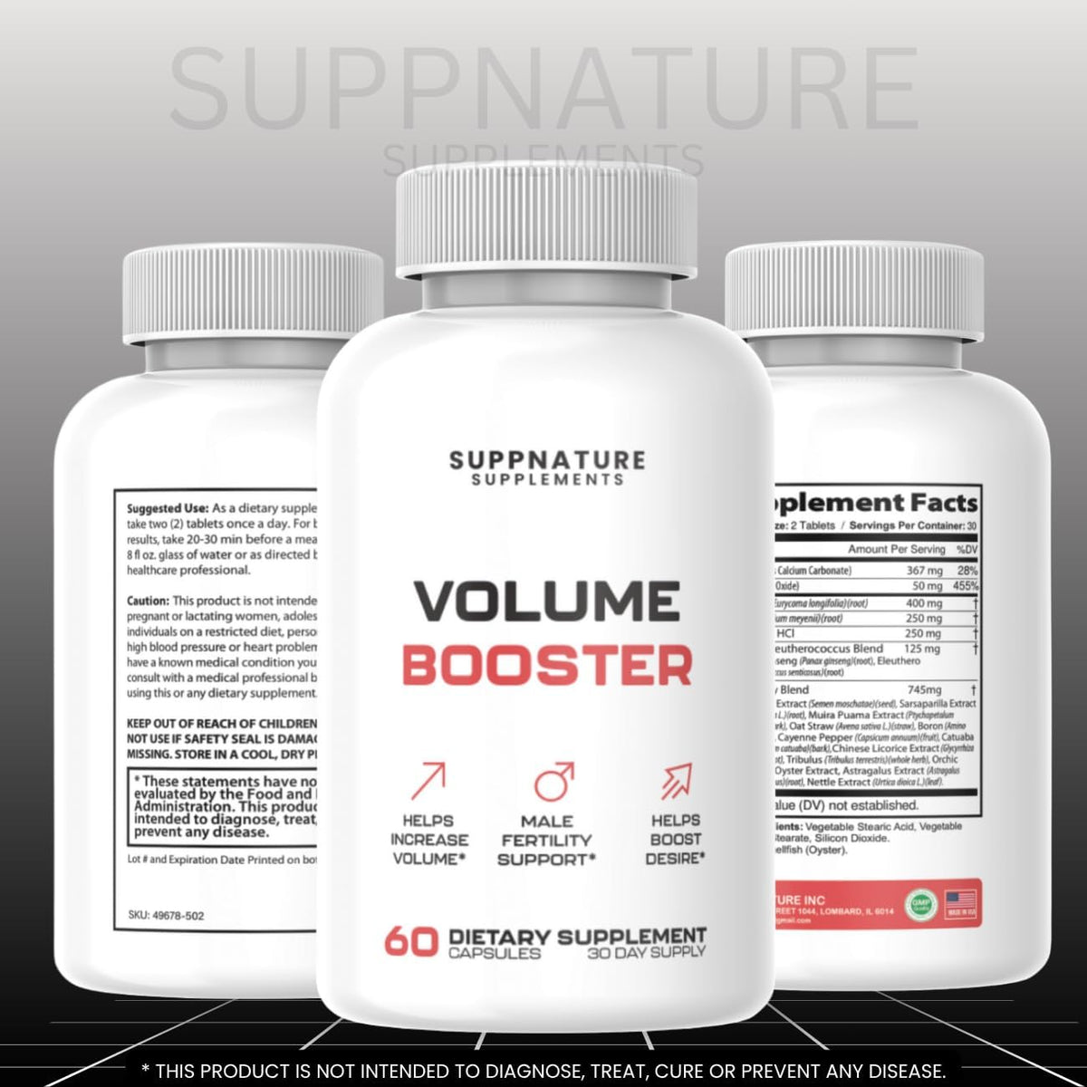 Volume Booster Pills Male Support Advanced Formula, Volume Booster for Men Dietary Supplement, 60 Tablets - görsel 8