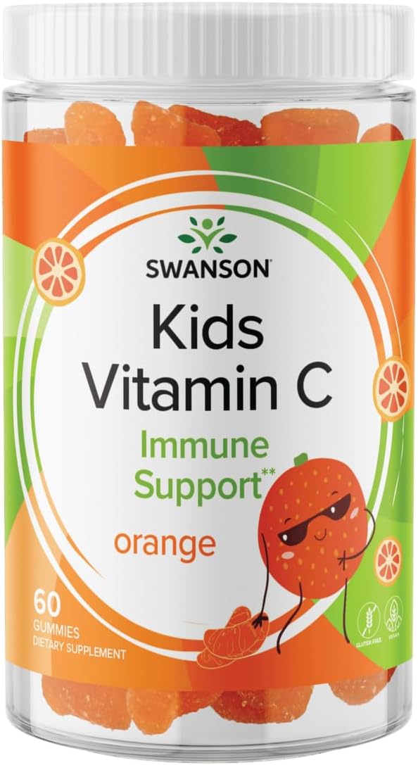 Swanson Kids Vitamin C Gummies – Orange-Flavoured Immune Support, 60 Count - görsel 1