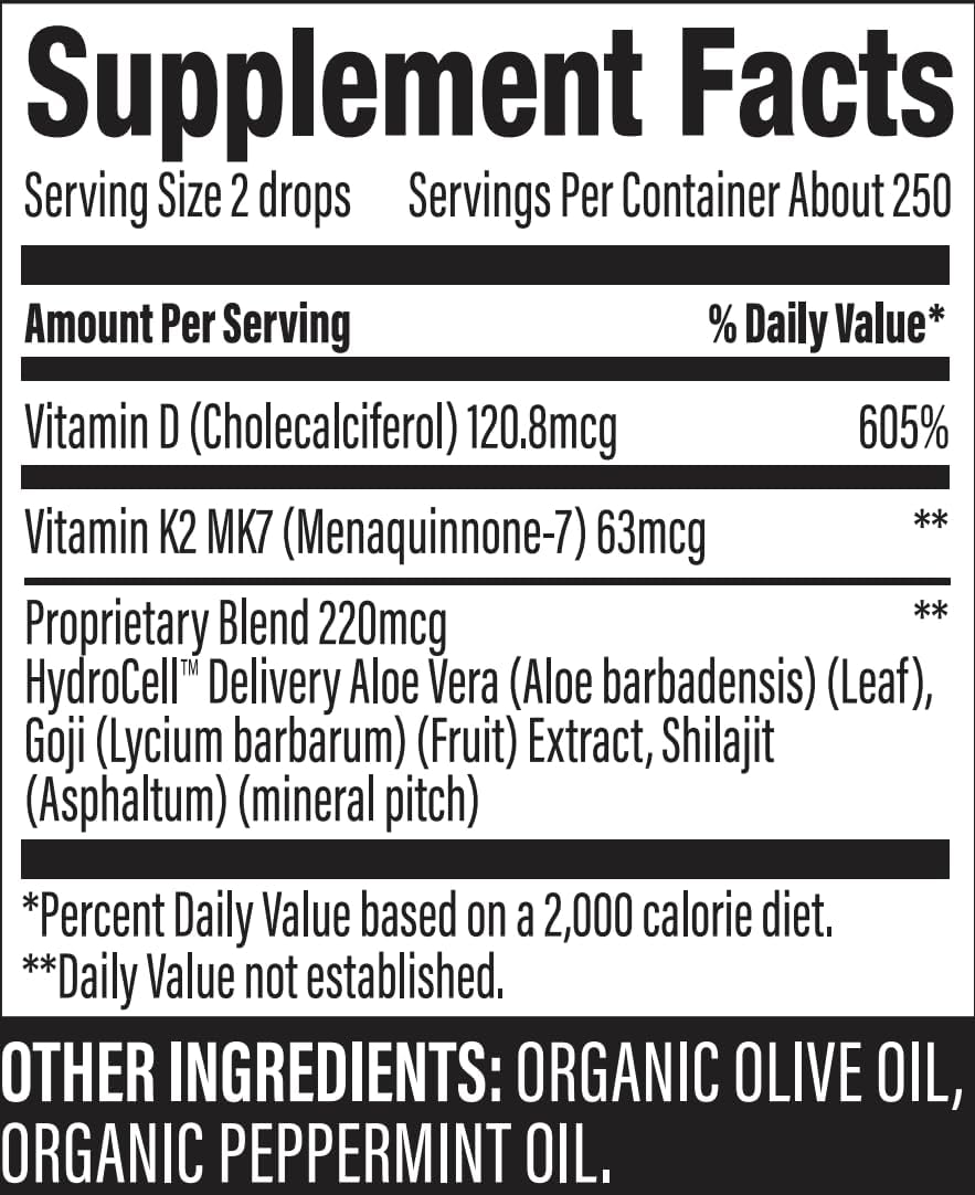 Surthrival Vitamin D3+K2 Daylight Concentrate, 0.5 fl oz (approx. 270 Servings) - görsel 6