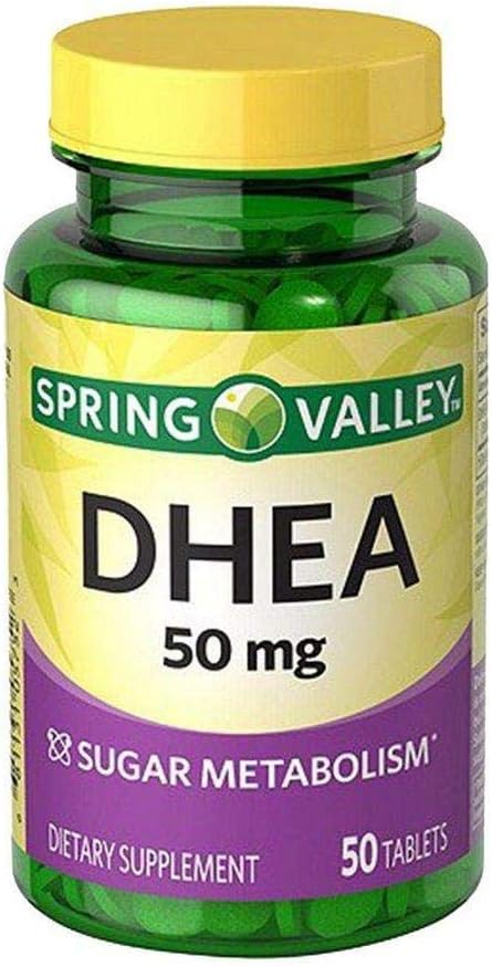 Spring Valley DHEA 50mg Food Supplement 50 Tablets - Hormonal Support & Vitality - görsel 1
