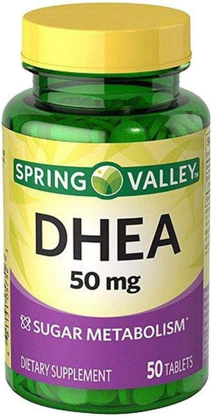 Spring Valley DHEA 50mg Food Supplement 50 Tablets - Hormonal Support & Vitality