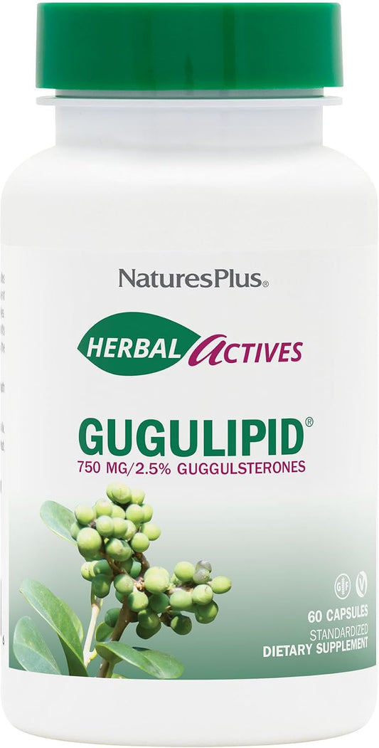 NaturesPlus Herbal Actives Gugulipid – 750 mg, 2.5% Guggulsterones – 60 Vegan Capsules