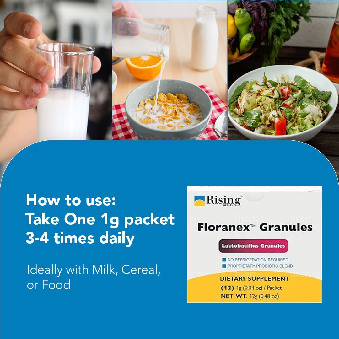 Rising Health Floranex Lactobacillus Probiotic Food Supplement Granules - 12 Sachets - görsel 6