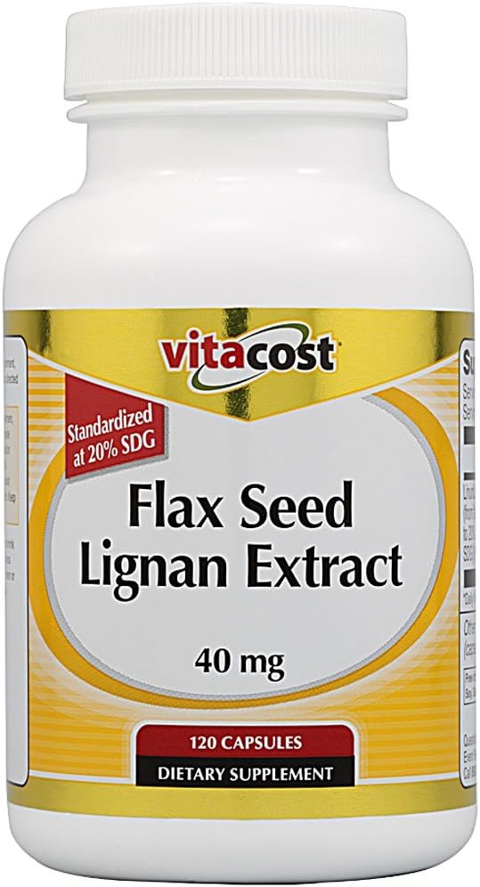 Vitacost Flax Seed Lignan Extract, 40 mg, 120 Capsules - görsel 1