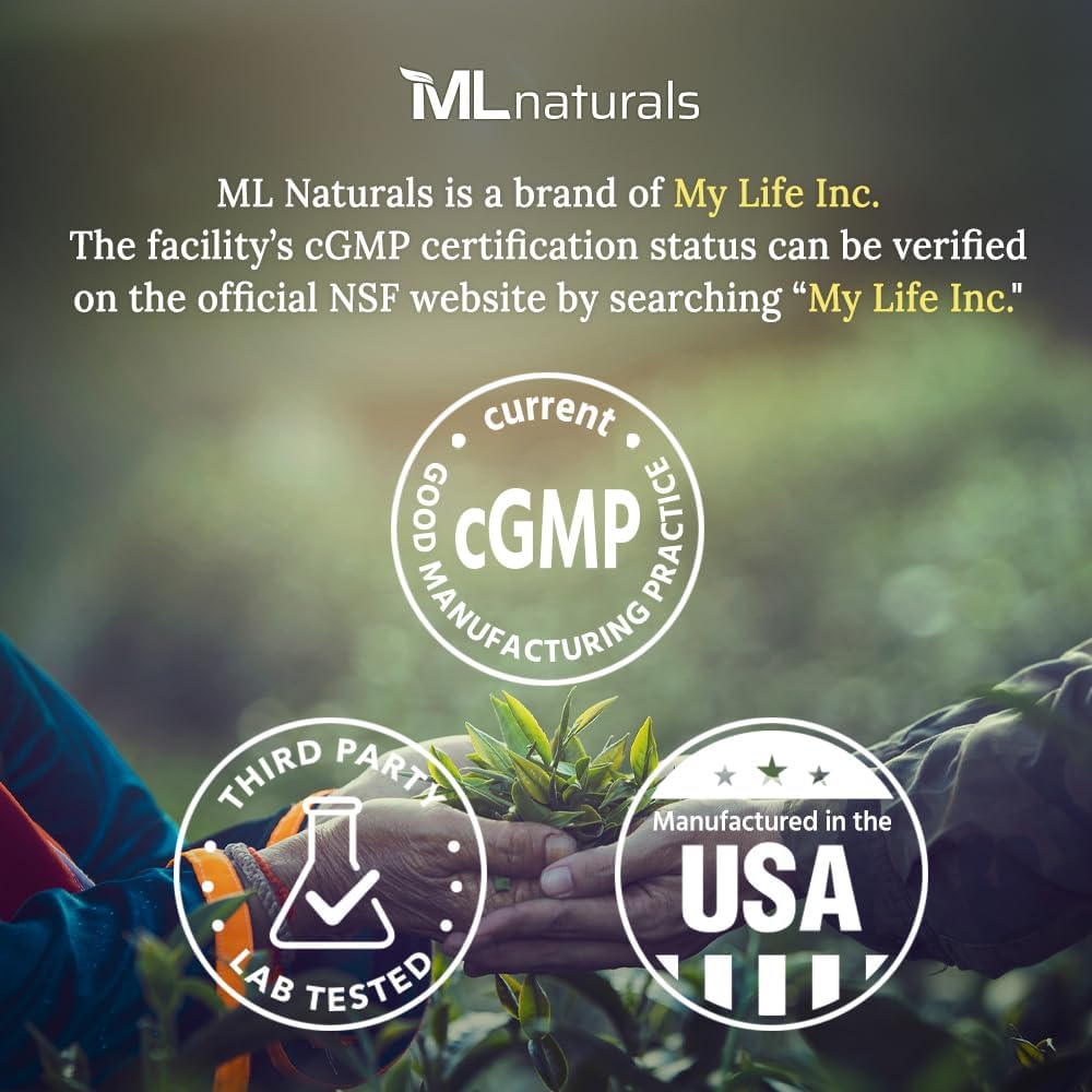 ML Naturals Biotin 10,000mcg (Per Serving) – 240 Vegetable Capsules – Hair, Skin & Nails Formula – Energy Support - görsel 2