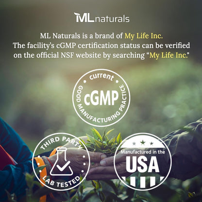 ML Naturals Biotin 10,000mcg (Per Serving) – 240 Vegetable Capsules – Hair, Skin & Nails Formula – Energy Support