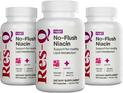 Res-Q No-Flush Niacin (Formerly HDL+) 60 Capsules, 3-Pack