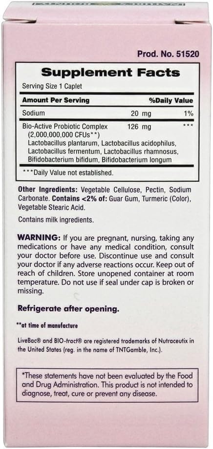 Nature's Bounty Probiotics Targeted Release Caplets, 30 Caplets (Pack of 2) - görsel 2