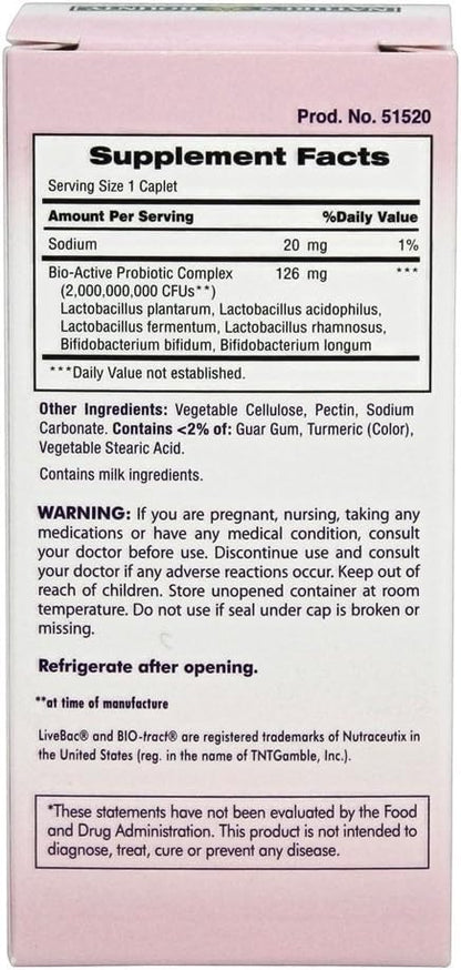 Nature's Bounty Probiotics Targeted Release Caplets, 30 Caplets (Pack of 2)