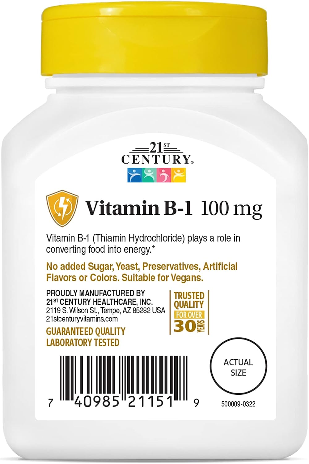 21st Century B-1 Tablets, 100 mg, 110 Tablets (Pack of 12) - görsel 6