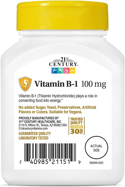 21st Century B-1 Tablets, 100 mg, 110 Tablets (Pack of 12)