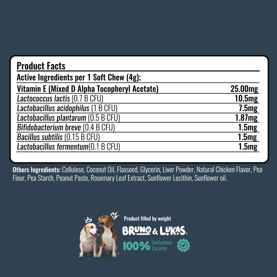 Bruno & Lukas Probiotic Chews for Dogs – Digestive Health & Gut Flora Support, 90 Chews - görsel 3