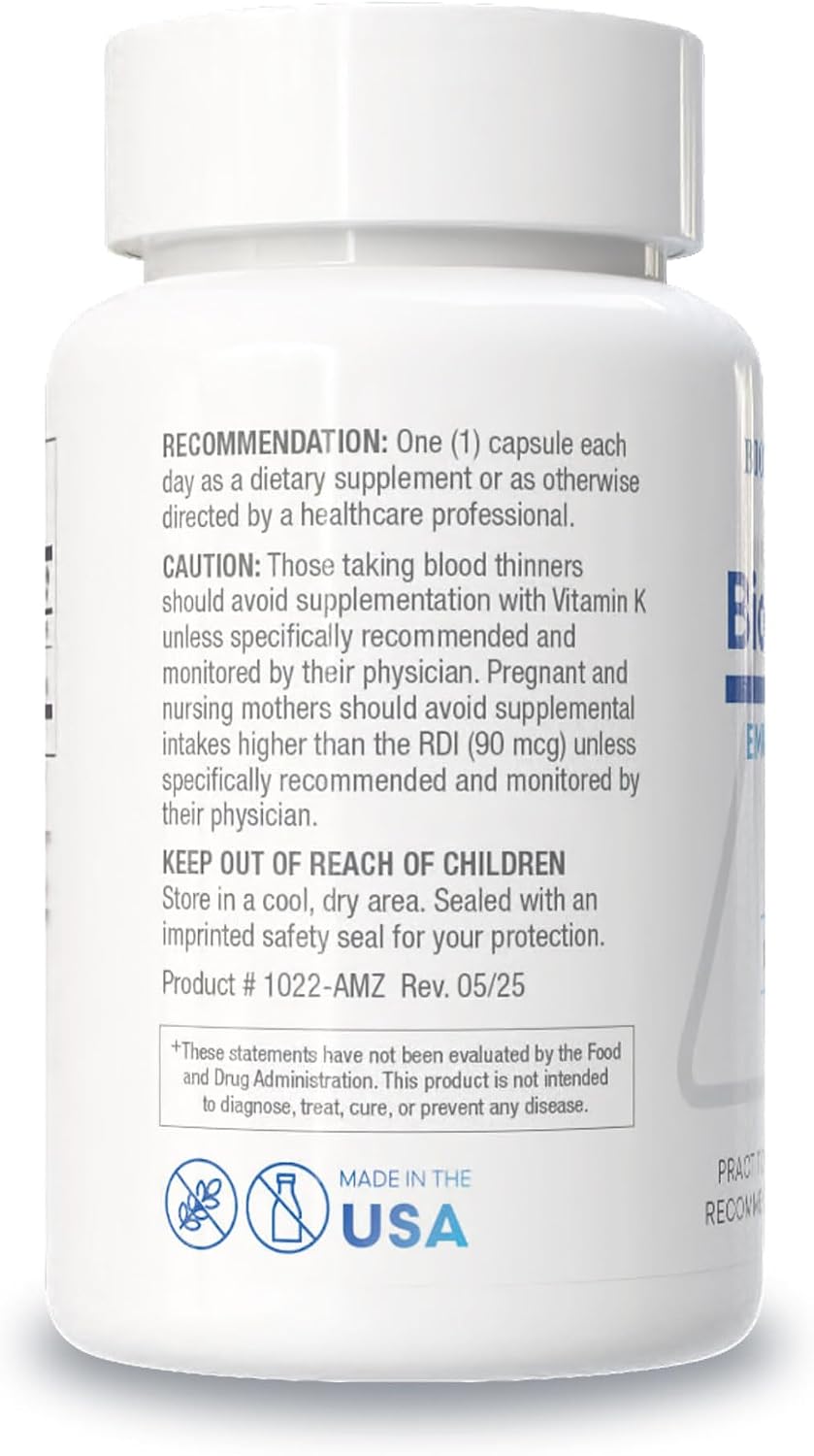 BIOTICS RESEARCH Bio-DK Caps – Emulsified Vitamin D3 + K1 + K2 (MK-7), 60 Capsules - görsel 3