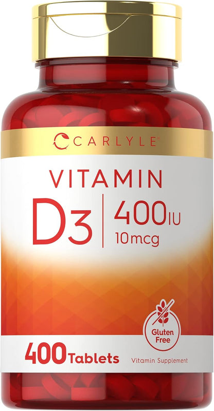Carlyle Vitamin D3 400 IU (10 mcg) | 400 – Bone Health: Vitamin D helps maintain normal bones by supporting – Image 1