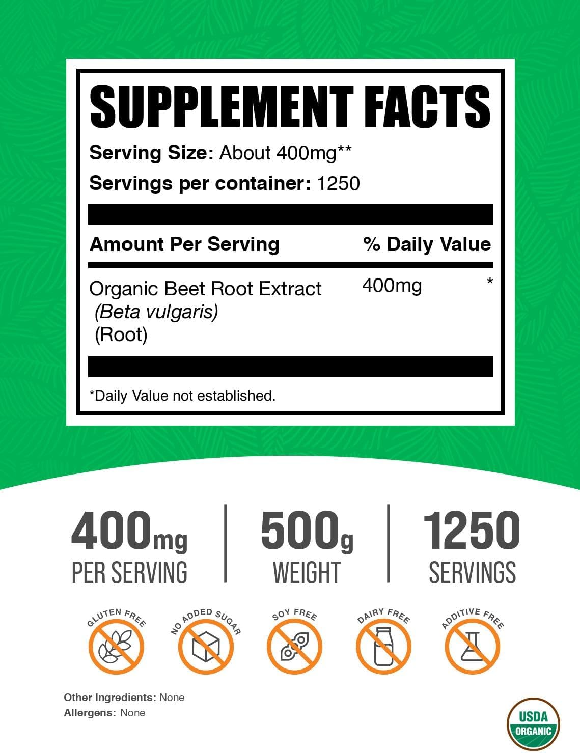 Organic Beet Root Extract Powder – 500g – BulkSupplements.com - görsel 2