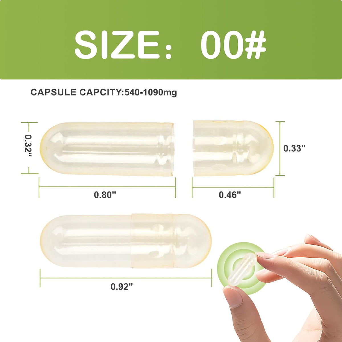Vegan Capsules Empty Size 00 Separated 5000 Count Clear Vegetable Capsules 00 Veggie Pill for DIY Supplement Filling - görsel 3