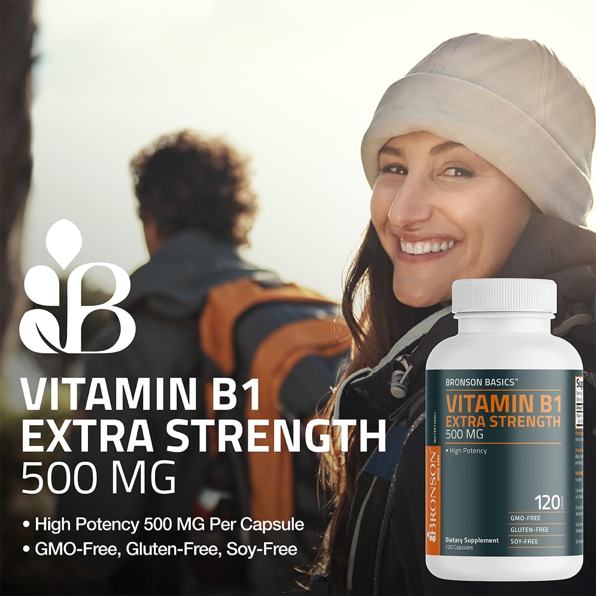 Bronson Vitamin B1 Extra Strength 500 mg – High Potency Thiamine Supplement, 120 Capsules - görsel 3
