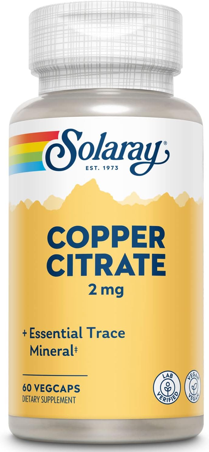 Solaray Biocitrate Copper Supplement, 2mg - 60 Capsules - görsel 1