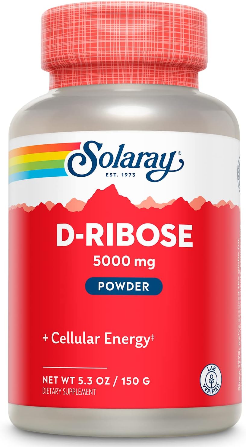 SOLARAY D-Ribose Powder 5000 mg – Heart and Cellular Energy Support, 30 Servings - görsel 1