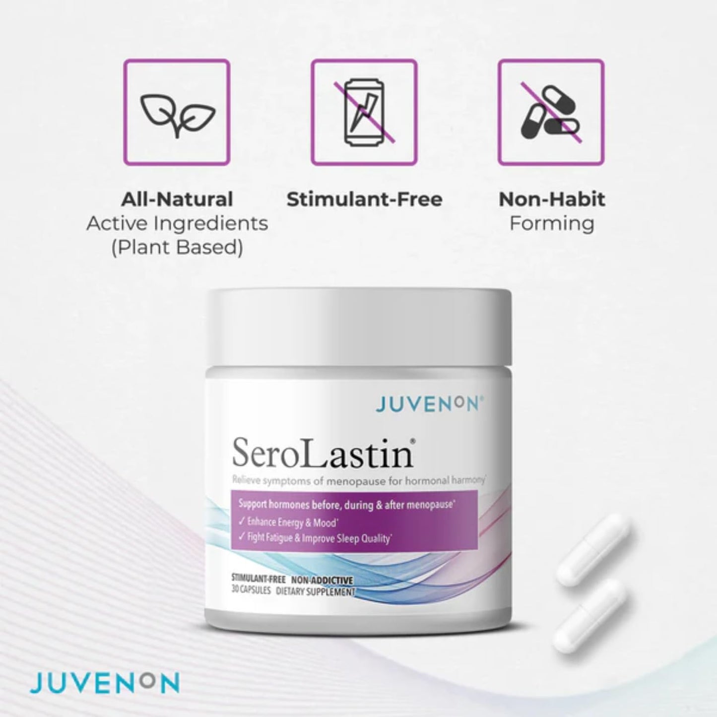 Juvenon Menopause Support Supplement - Mood, Hot Flashes, Energy & Sleep (30 Capsules) - görsel 8