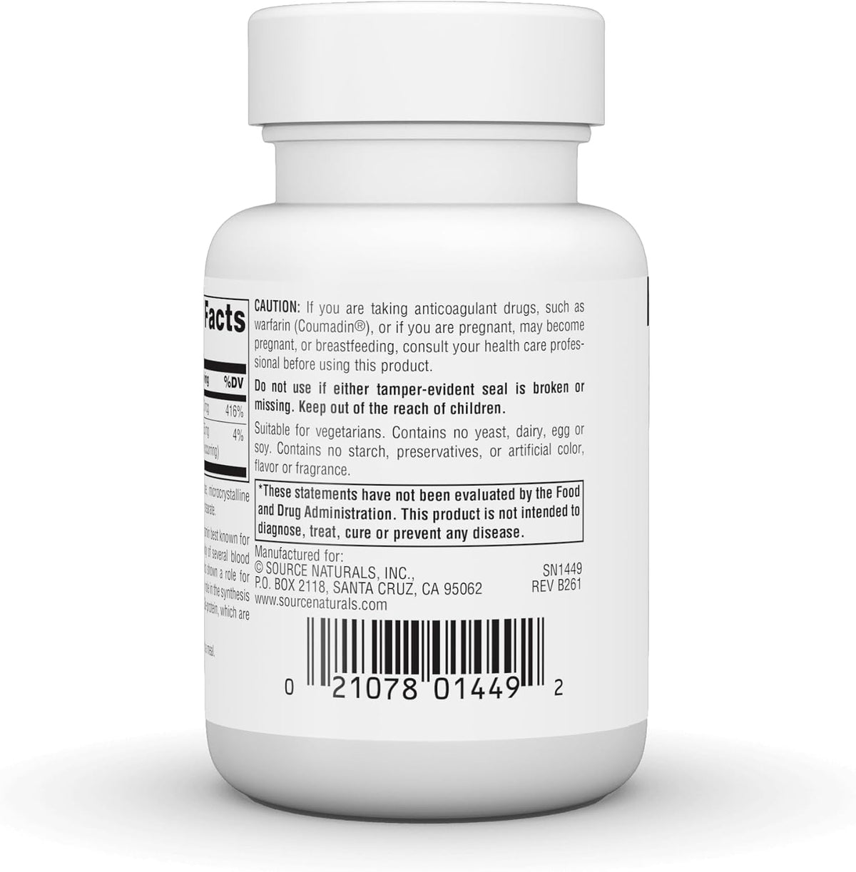 Source Naturals Vitamin K - 500 mcg - 100 Tablets - görsel 4
