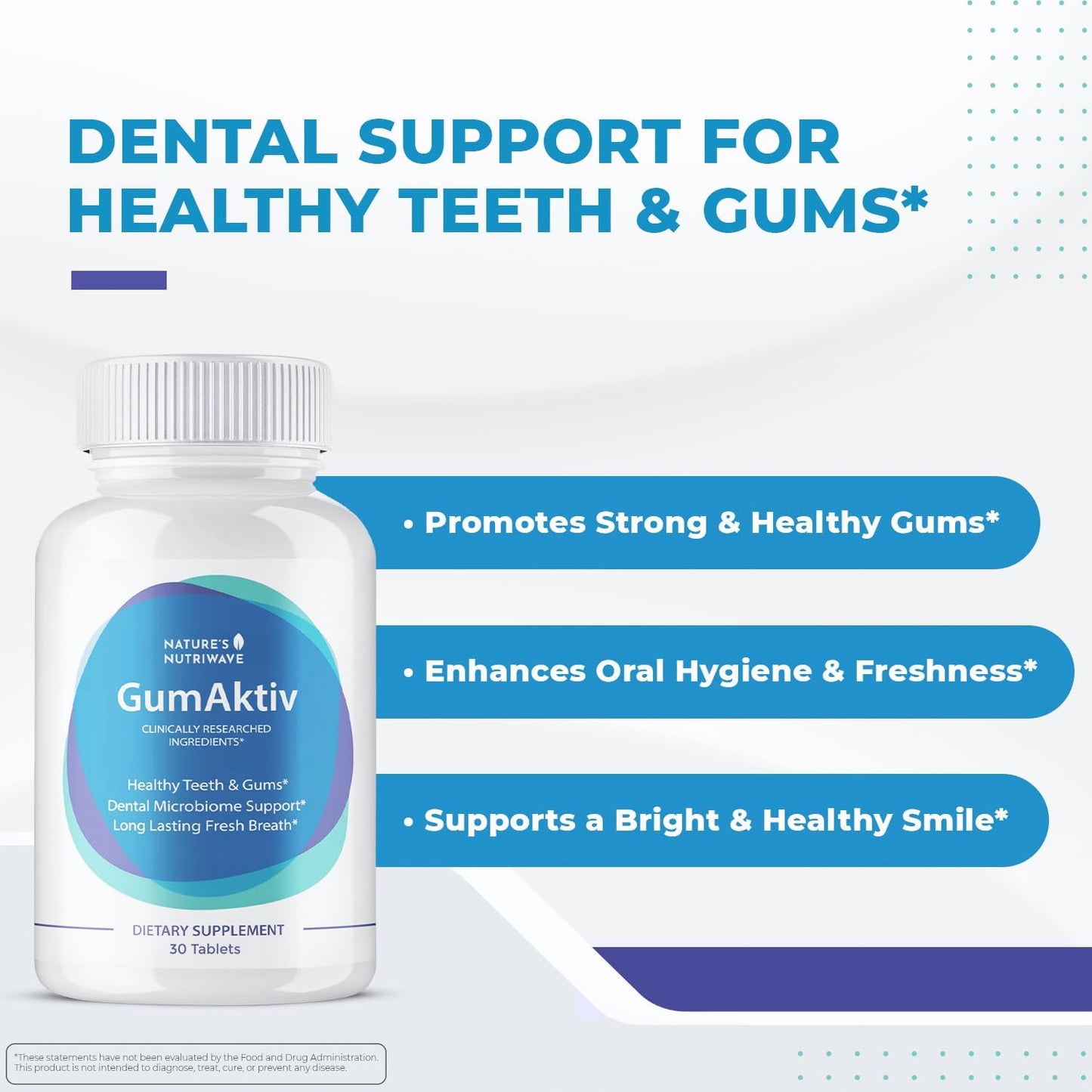 GumAktiv – 3.5 Billion Probiotic Tablets – 60 Tablets, 1 Month Supply - görsel 2