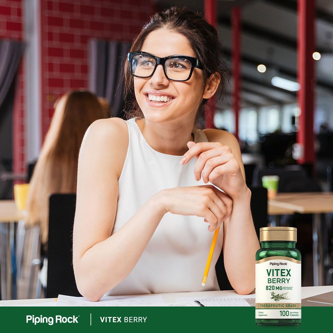 Piping Rock Vitex Chasteberry, 100 Capsules, Women's Supplement - görsel 5