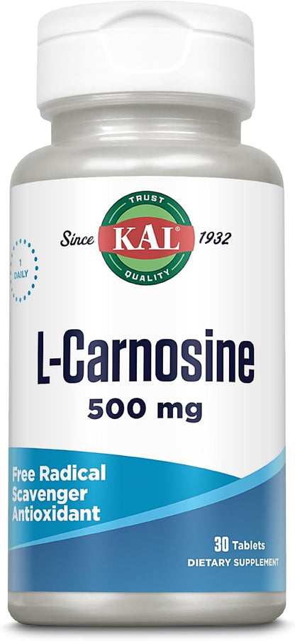 KAL L-Carnosine 500 mg Tablets – 30 Count