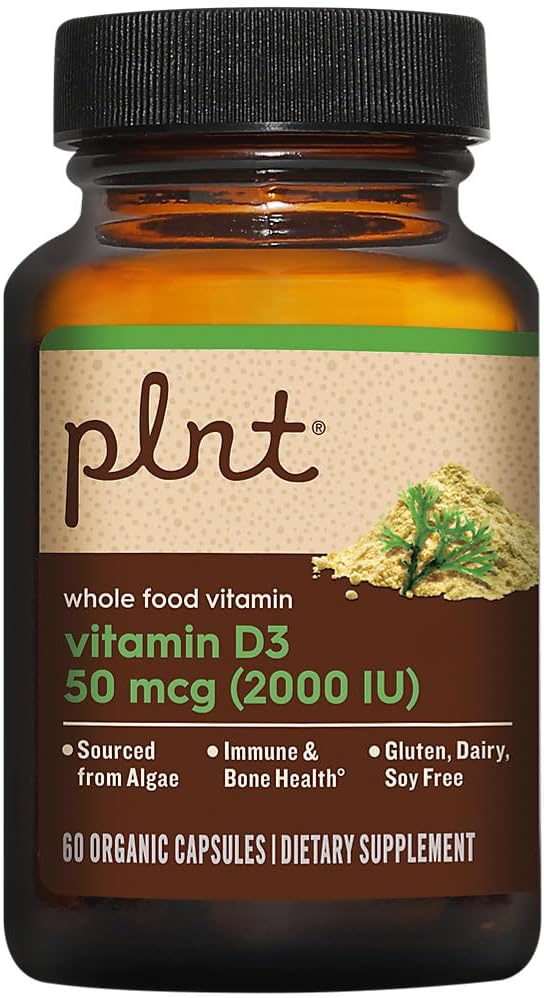Vitamin D3 50 mcg (2,000 IU) - Whole Food Vitamin D - 60 Organic Capsules by plnt - görsel 3