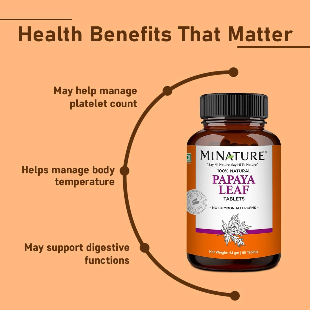 minature Papaya Leaf Tablets - 90 Tablets, 1000mg per Serving, Vegan Food Supplement - görsel 4
