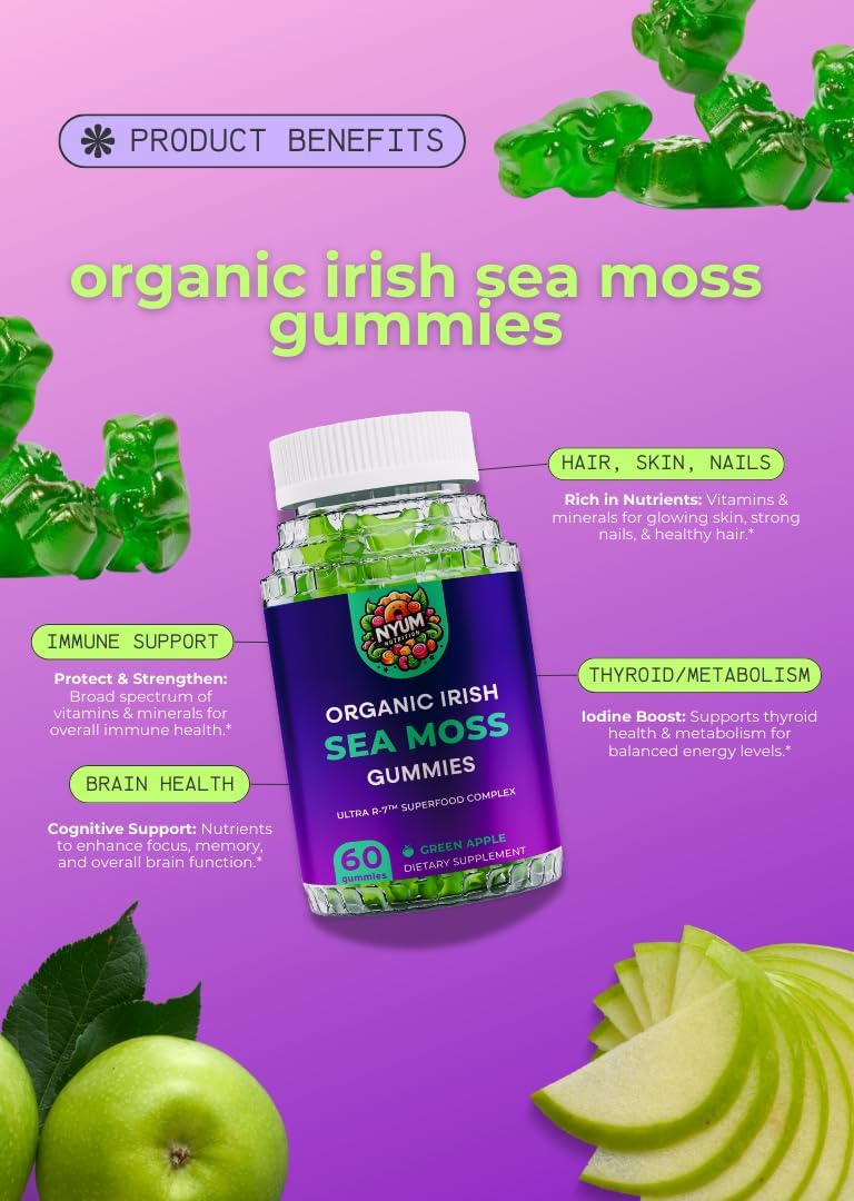 Ultra R-7 Organic Irish Sea Moss Gummies - Green - görsel 3