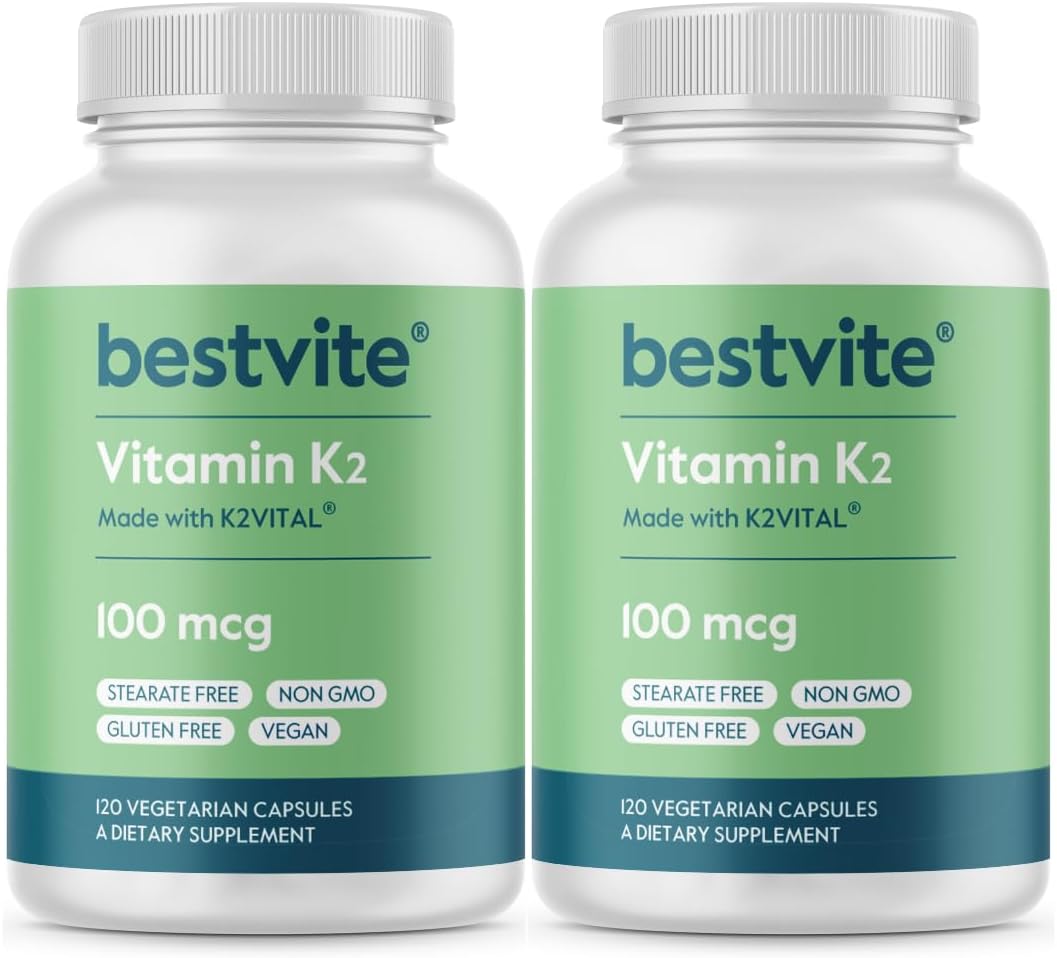 BESTVITE Vitamin K2 MK-7 100 mcg - 240 Vegetarian Capsules - görsel 1